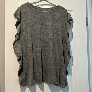 Lane Bryant tee with ruffle edges.